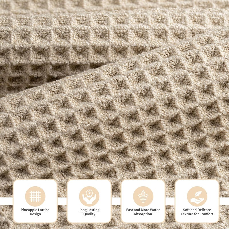 MICROFI New Microfiber Waffle Bath Towels, 3 Pieces, Oversized, Soft, Absorbent, Fast Drying, Lint Free, Includes Bath, Face and Hand Towels - Image 2